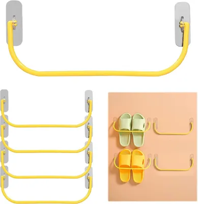 Produktbild von Wandmontierter Schuhregal-Tür – hängender Schuhregal – klappbare wandmontierte Aufbewahrung ohne Bohren, für Eingangsbereich, Bad, Flur, 6-teilig