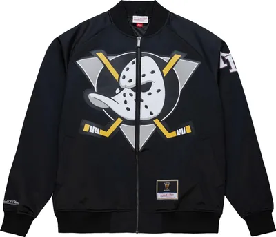 Produktbild von Jacke Mitchell & Ness NHL Anaheim Ducks Team Leader Satin Bomber für Herren