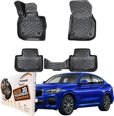 Produktbild von Trimak Autofußmatten kompatibel mit BMW X4 G02 ab 2018 Auto Allwetter Gummimatten
