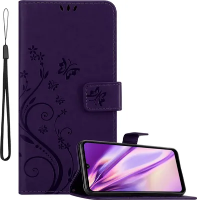 Obrázok produktu pre Cadorabo kryt pre Huawei Y6P ochranný kryt vo fialovej farbe ochranný kryt kryt mobilného telefónu obal kvety kvetinový obal