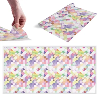Zdjęcie produktu dla Folia witrażowa do okien - 100x200 cm - Folia witrażowa, dekoracyjna i nieprzezroczysta - Samoprzylepna dekoracyjna folia szklana w witrażowy wzór - Ochrona UV, łatwa w montażu, dekoracja okien - Abstrakcyjna mozaika