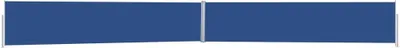 Image de Auvent latéral rétractable de patio 170x1200 cm Bleu
