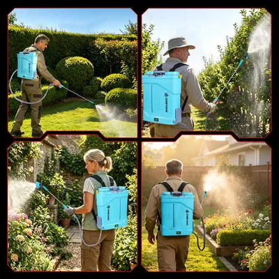 Immagine prodotto di Spruzzatore elettrico per giardinaggio - Capacità: 20 litri - Pressione: 80 PSI