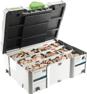 Produktbild von FESTOOL Domino Buche Dübelsortiment DS 4/5/6/8/10mm, 1060 Teile