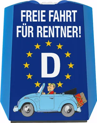 Produktbild von Freie Fahrt für Rentner Parkscheibe mit zwei Einkaufswagenchips
