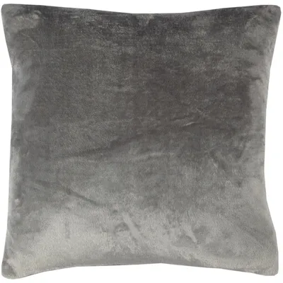 Imagen del producto de Funda de cojín de 45x45 cm, color antracita, 1 unidad, sin relleno. Funda de cojín suave con cremallera, tacto de cachemira, 100% poliéster, lavable a 30°C