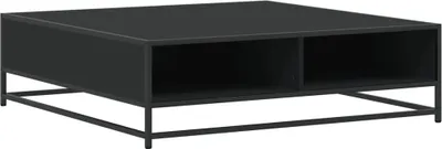 Immagine prodotto di Tavolino Nero 100x100x30 cm Legno in Truciolato e Metallo
