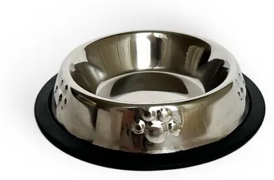 Zdjęcie produktu dla Miska ze stali nierdzewnej, 16 cm, antypoślizgowa, nadająca się do mycia w zmywarce, dla psów i kotów