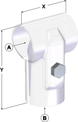 Produktbild von T-Schelle geteilt, A 1/2" (21,3 mm) x B 1/2" (21,3 mm)