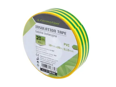 Obrázok produktu pre Izolovací páska PVC 0,15 mm x 19 mm x 20 m, zeleno-žltá