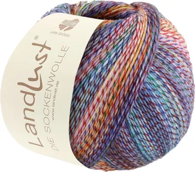 Produktbild von Lana Grossa - Landlust die Sockenwolle 0213 lila gelb rosa türkis grün rot dunkelblau meliert