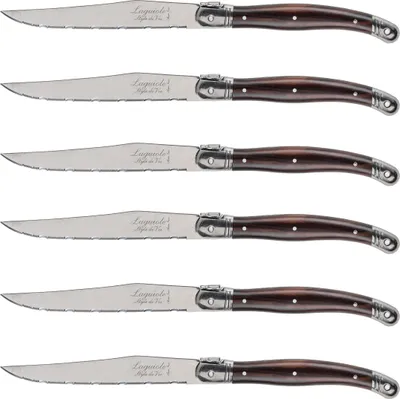 Immagine prodotto di Coltello da bistecca Laguiole Style de Vie Linea Premium Legno Scuro 6 pezzi