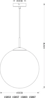Immagine prodotto di Lampada a sospensione VARUS in vetro, 1 luce Ø 30cm, oro