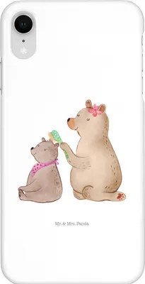 Produktbild von Mr. & Mrs. Panda Iphone XR Handyhülle Bär Kind - Weiß - Geschenk, Mama, Muttertag, Premium Kunststoff, Mutter, Handy Case, Bären