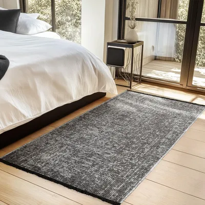 Produktbild von Homebyhome, Baumwolle Teppich Chenille Waschbar, Boho-Stil, Rutschfest & Weich, für Wohnzimmer, Schlafzimmer, Grösse: 80x150 cm