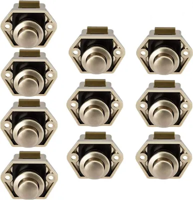 Produktbild von Push Button Lock Door Verriegelung - Möbelschloss Schranktürschloss für Wohnmobil RV Camper Van Motorhome Yacht Schiff Nickel 10 Stück