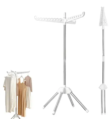 Zdjęcie produktu dla Omgoods - Składana suszarka do prania, oszczędzająca miejsce - 140 cm, stal nierdzewna