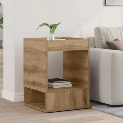 Produktbild von Möbel Beistelltisch Wohnzimmer - elegante Design - Sofatisch/Couchtisch - Artisan-Eiche 40x40x56cm Holzwerkstoff - Konsolentische Top5299514