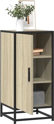 Produktbild von vidaXL Sideboard Sonoma-Eiche 35,5x35x76 cm Holzwerkstoff und Metall