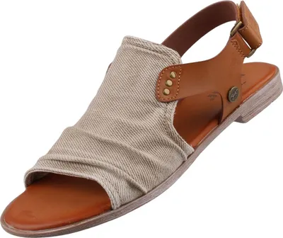 Produktbild von Mustang Damen Sandale Hochfront Nieten Faltendetail Klettverschluss 1388-808, Größe:39 EU, Farbe:Beige