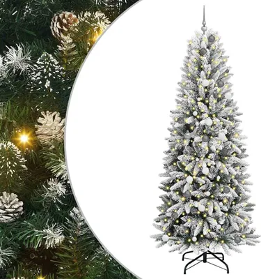 Obrázok produktu pre vidaXL Umelý vianočný stromček s 300 LED diódami so stojanom biely 240 cm