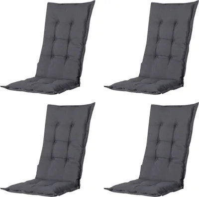 Produktbild von Madison - Gartenstuhlauflage High Back Panama grau - Ca. 123x50 cm - 4er-Set