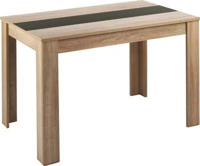Produktbild von Tisch >NORI< in Eiche-Optik, Einlage Schwarz/Weiß 120 x 75 x 80 cm (BxHxT)