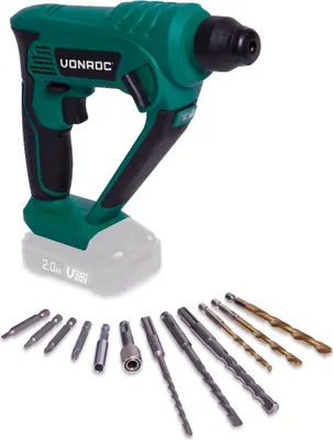 Produktbild von Vonroc Akku-Bohrhammer - VPower 20 V - Inkl. 2,0 Ah Akku und Ladegerät - 1,3