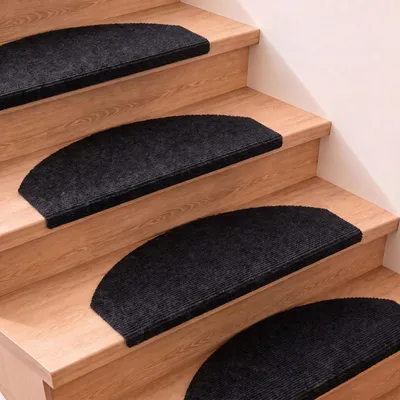 Imagen del producto de Alfombras antideslizantes semicirculares, autoadhesivas, 15 unidades, 60 x 24 cm, para escaleras