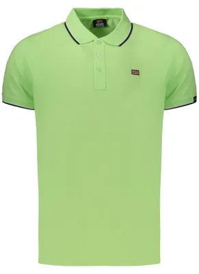 Produktbild von Grünes Herren-Poloshirt mit Kontrastdetails und Applikation