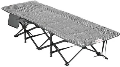 Produktbild von Kampstuhl mit Tasche und Trinkbecherhalter bis 120 kg, schwarz, 68 x 186 x 48 cm, ideal für Camping und Outdoor