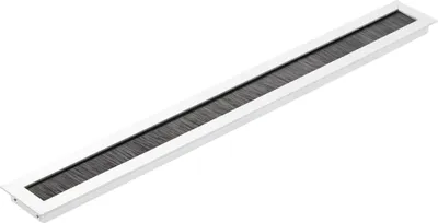 Produktbild von GTV - Kabeltülle Merida - Kabeldurchführung Kabeldurchlass Rechteckig Kabelorganisation für Möbel Kabeldurchlass/Entworfen für die Installation in der Arbeitsplatte / 45x450mm / Aluminium