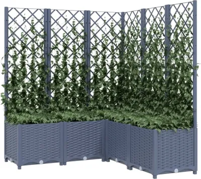 Produktbild von "SALE 2026"Beete - Grau Pflanzkübel mit Rankgitter Blaugrau 120x120x136cm PP Stabli Möbel5885750