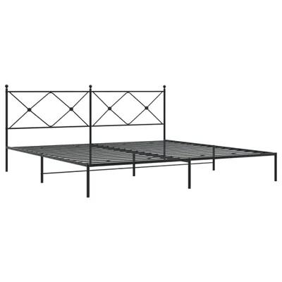 Produktbild von Bettgestell mit Kopfteil Metall Schwarz 193x203 cm