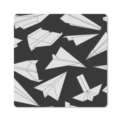 Produktbild von MuchoWow® Mauspad Mousepad Design - Papier - Flugzeuge 20x20 cm - Mousepads - Maus Mat - Pad - Mausunterlage - Desk Mat - Bureauartikeln