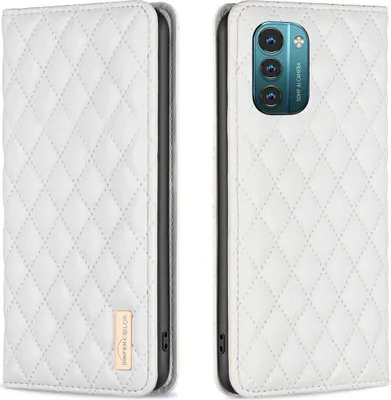 Produktbild von Nokia G11 / G21 Hülle, Elegant Bookstyle Flip Leder Kartenfächer Schutzhülle mit Ständer für Nokia G11 / Nokia G21 Weiß