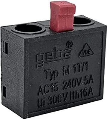 Produktbild von geba Mikrotaster Industrie Schalteinsatz M-1T/1 Öffner für Geba Drucktaster AUF HALT STOP ZU roter Stößel
