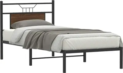 Image de Cadre de lit sans matelas chêne marron 75x190cm bois ingénierie