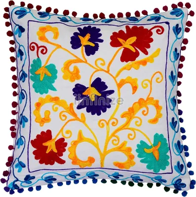 Obrázok produktu pre Poťah na vankúš, výšivka, 40x40 cm, bavlna, so zipsom, vhodný do obývačky