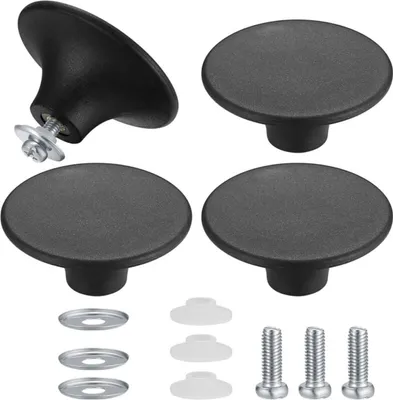 Produktbild von 4 Stück Topfdeckelknöpfe – Schwarz, Topfdeckelknöpfe, universeller Küchentopfgriff aus robustem Edelstahl