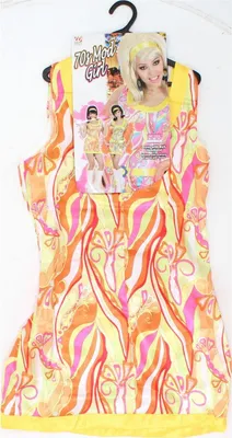 Produktbild von "70s MOD" sort. in 3 Farben (Kleid mit Gürtel, Stirnband) - Größe: L