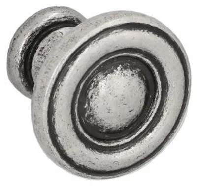 Produktbild von Knopf für Möbel aus Zamak, Durchmesser 25 mm, glänzendes Alt-Silber