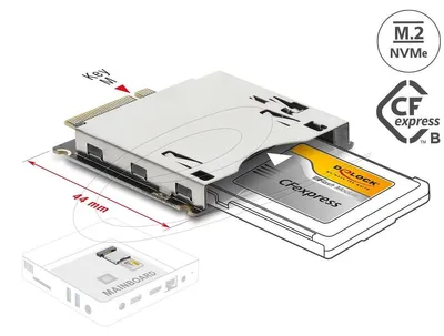 Zdjęcie produktu dla Adapter Delock: złącze M.2 Key M do gniazda CFexpress typu B