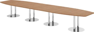 Produktbild von bümö Konferenztisch XXL KT52 - Nachbildung: Nussbaum, tischfuss: Chromsäulen