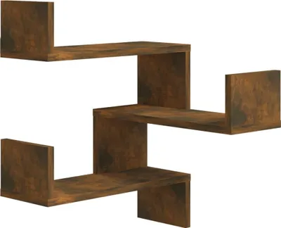 Immagine prodotto di vidaXL Scaffale angolare a parete rovere fumé 40x40x50 cm materiale a base di legno
