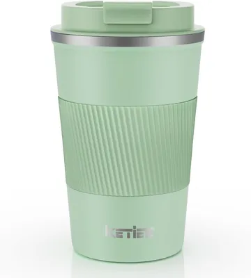 Produktbild von Thermobecher to go 380ml doppelwandig Edelstahl auslaufsicher Eisgrün