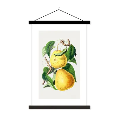 Produktbild von MuchoWow® Textilposter Birnen - Lebensmittel - Obst 40x60 cm mit schwarzem Rahmen - Wanddekorationen