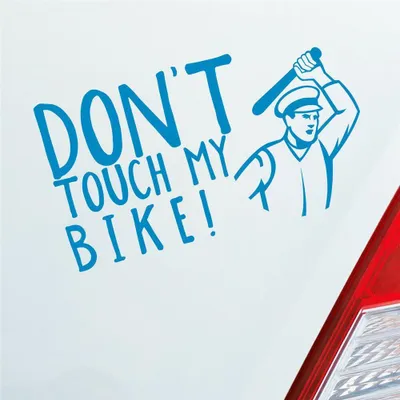 Produktbild von Auto Aufkleber Don´t touch my Bike! Motorrad Bike 18x10 cm Hellblau Sticker Heckscheibenaufkleber