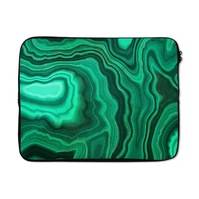Produktbild von MuchoWow® Laptop Hülle 17 Zoll Laptoptasche Geode - Grün - Achat - Steine - Zipper - Schutzabdeckung