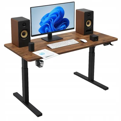 Immagine prodotto di Scrivania - Tavolo 120x60x72 cm - Scrivania da ufficio nera - Scrivania regolabile in altezza - con regolazione dell'altezza